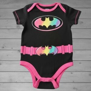 Batman Pink and Black Baby Outfit